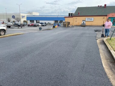 Asphalt parking lot construction